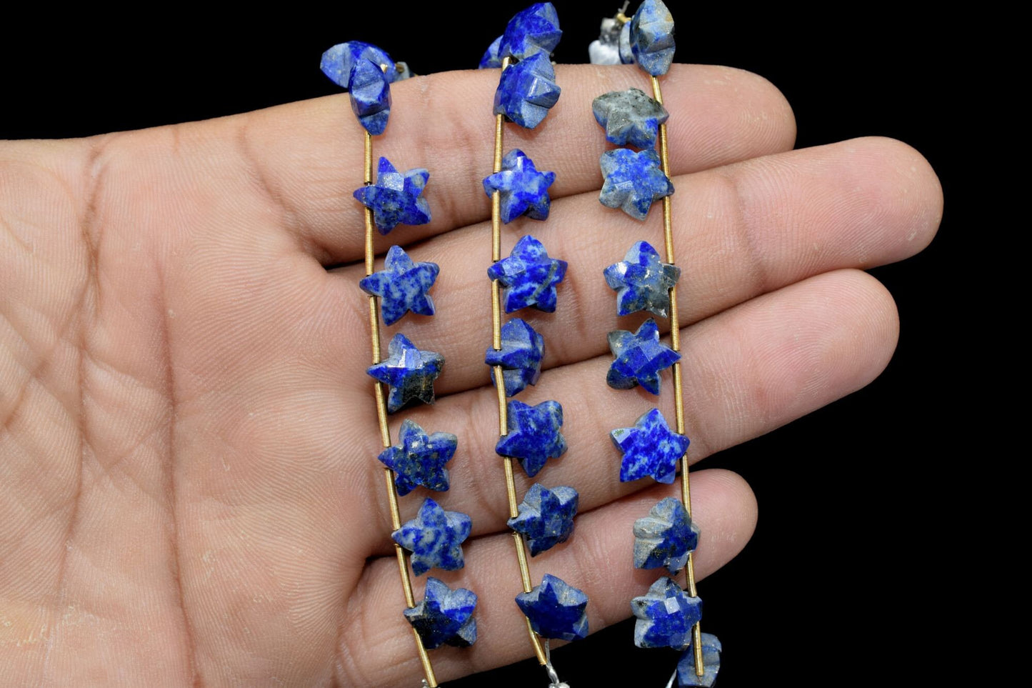 Lapis Star Shape | Briolette beads | Gemstone Beads | Strand 4 inches,Lapis carved Briolette | Fancy Shape | Star Shape | Lapis lazuli Beads