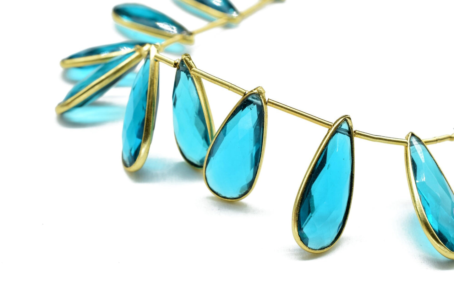 Neon Apatite 8x20mm Faceted Pear Shape Bezel Charms,Teardrop Bezel,Apatite Briolettes,AAA Quality,Quartz Jewelry Beads,Apatite Bezel Jewelry