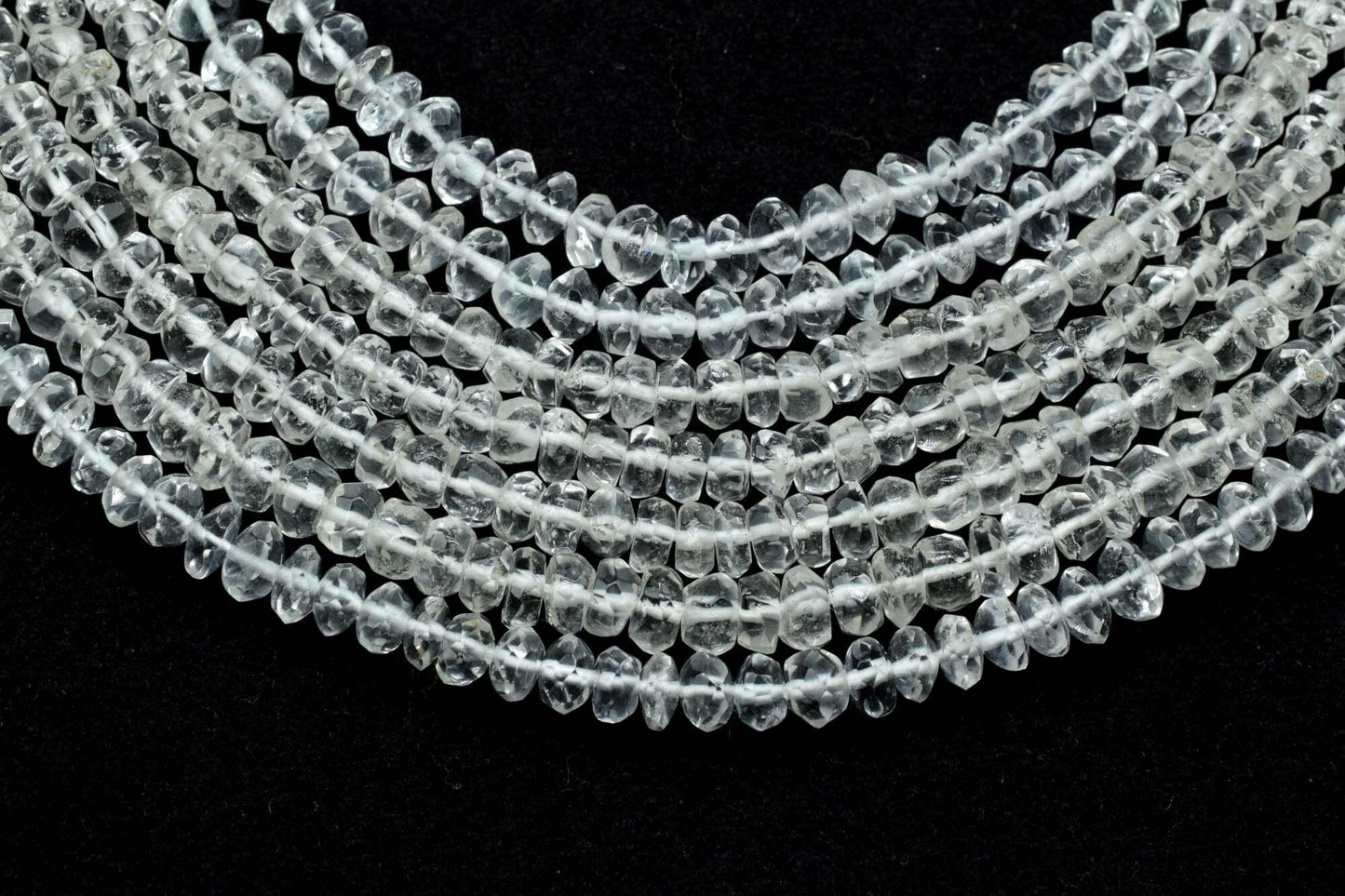 Crystal faceted rondelle shape handcut Beads,Grade AAA Genuine Natural Gemstone Faceted Loose Beads,Genuine Natural Crystal beads string