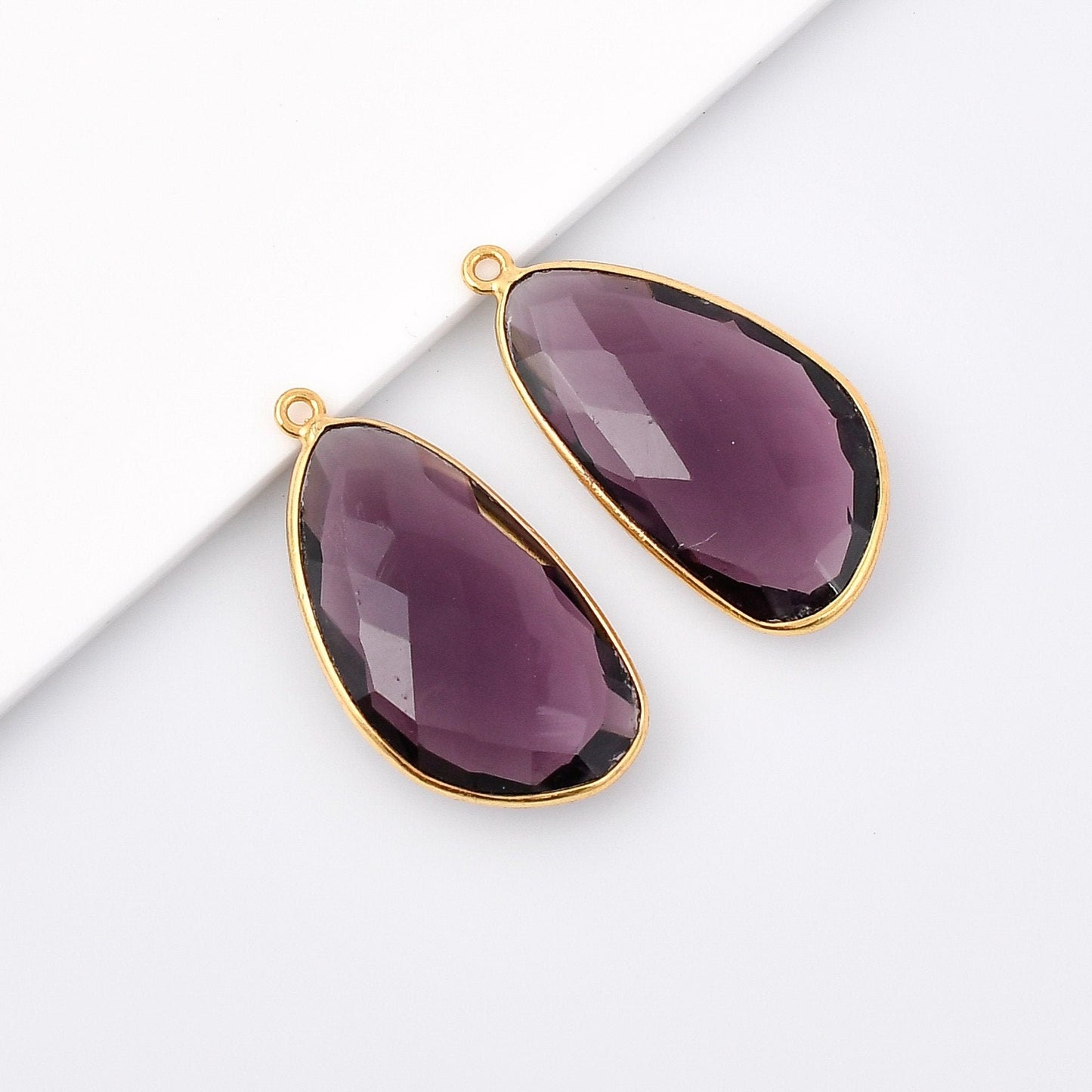Amethyst 15x26 charms,Amethyst single connector ,jewelry making charms,Gemstone connector,Brass charms,Gold plated charms,Jewelry supplies