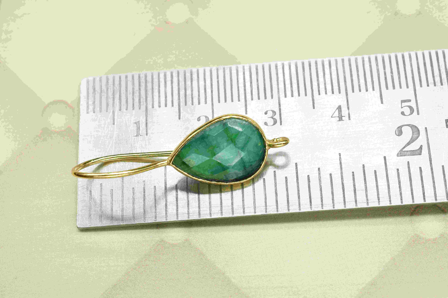 Emerald Gemstone 9x13mm Component,Emerald Teardrop Shape Component,Gemstone Earring,Component Jewelry,Emerald Gemstone Connector,EmeraldGift