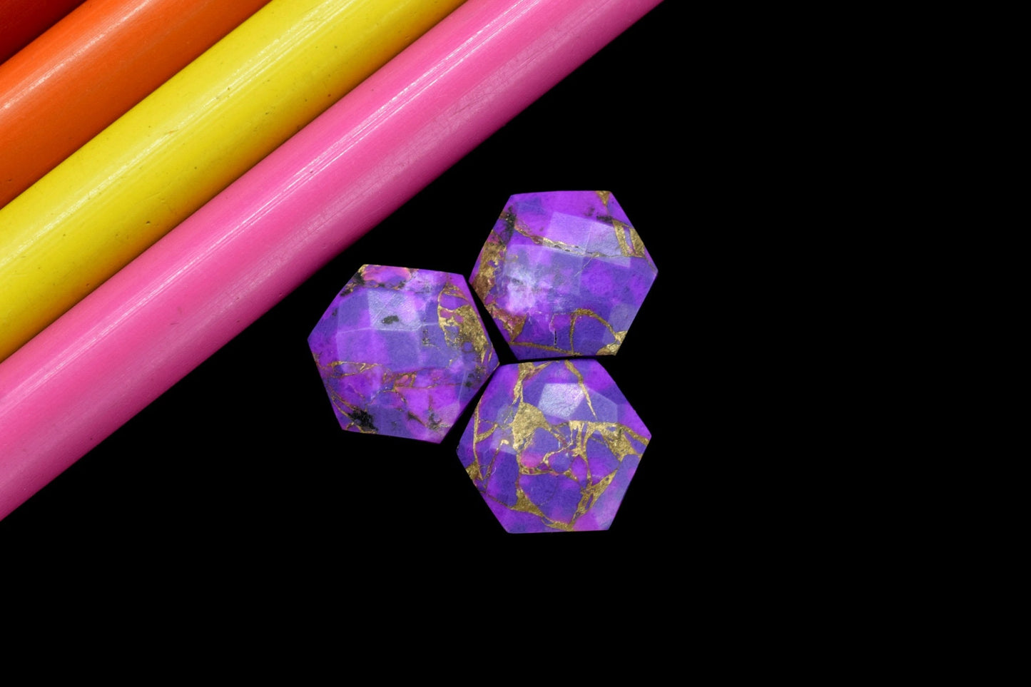 Natural Purple Copper Turquoise Gemstone Hexagon Shape Briolettes Faceted Gemstone,Copper Turquoise 10mm Hexagon Stone, Calibrated Gemstone