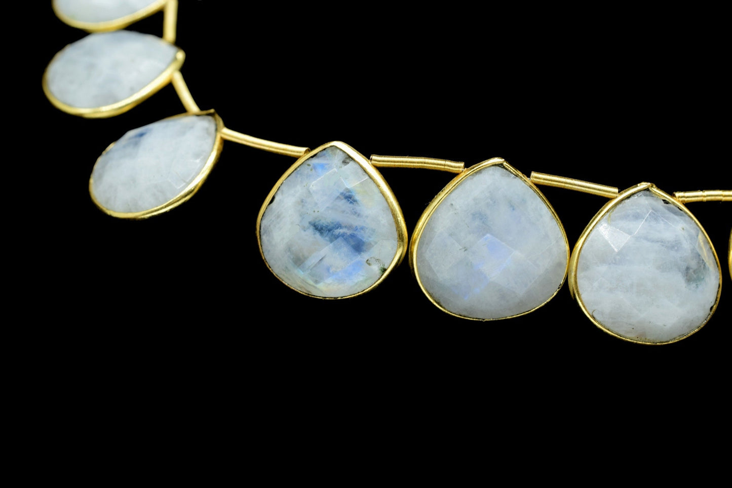 Blue Flash Moonstone 14mm Heart shape drilled charms,Natural Gemstone Bezel Charm Links Connector Pendant,Single Bail Connectors jewelry