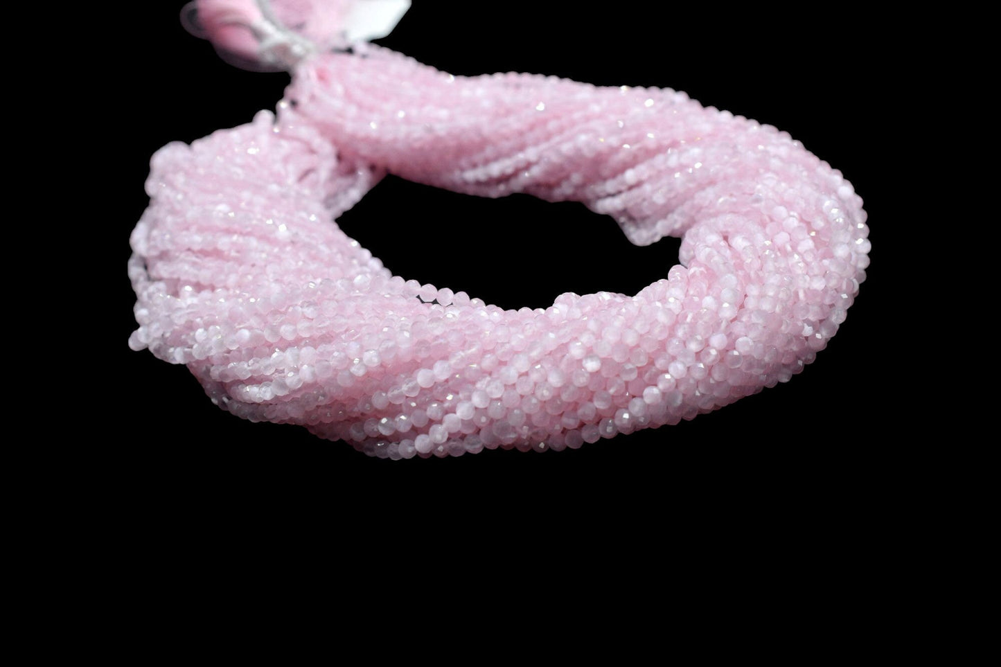 Rose Quartz AAA Faceted beads/Pink Stone Beads/Rondelle Beads/Jewerly Making Beads/Micro Cut Beads/Loose Gemstone Beads/Wholesale Beads/Gift