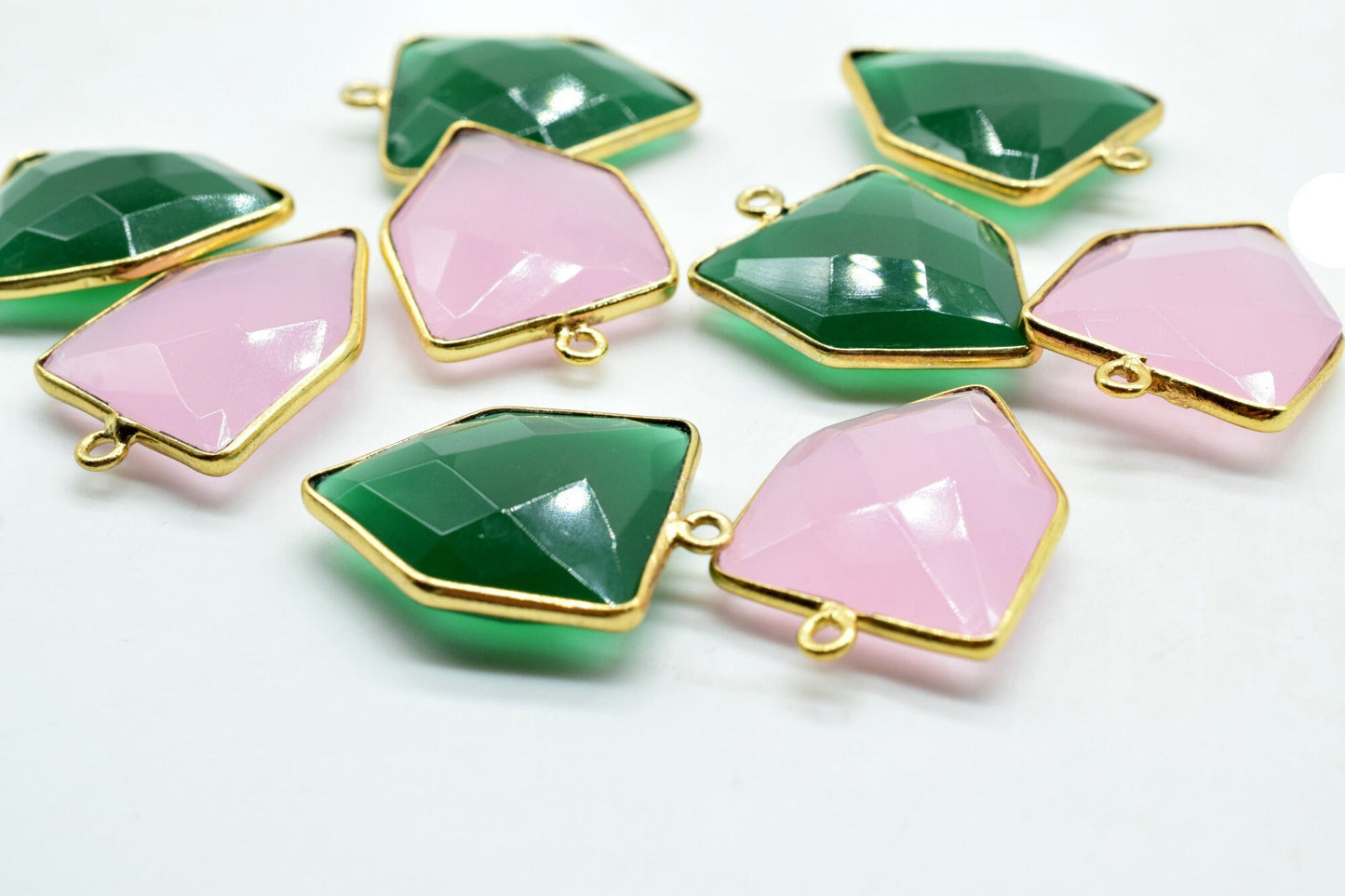 Green Onyx 17x22mm Bezel charm,Green Onyx fancy pendant,Green Onyx Gold Plated bezel,Gold Vermeil Bezel,jewelry making charms,Gold-Filled