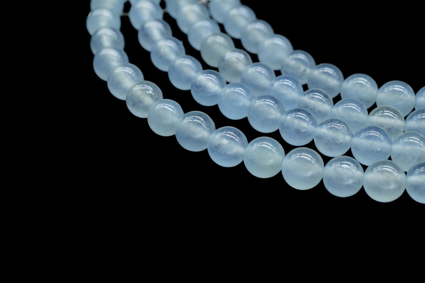 Blue Jade Smooth Gemstone 6mm To 7mm Round Shape Briolettes,Blue Jade Strands Jewelry,Light Blue Jade Gemstone 15 Inch Beads Strands Jewelry