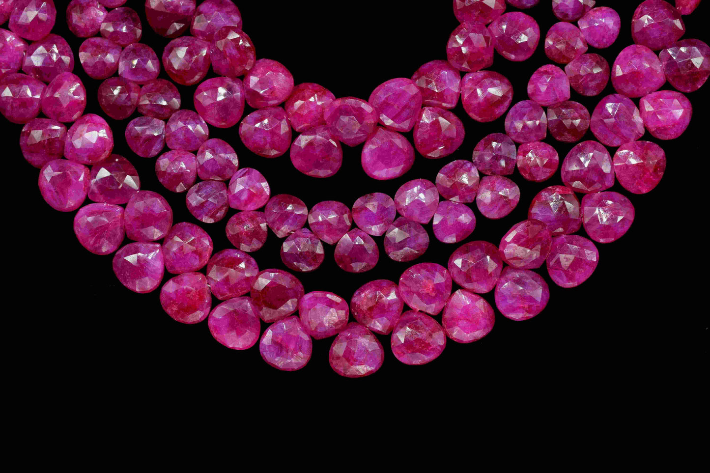Natural Ruby Heart Shape Briolettes, Super Genuine Ruby Faceted Heart Shape Beads Briolette, Ruby Heart Shape Beads, Jewelry Making Supplies