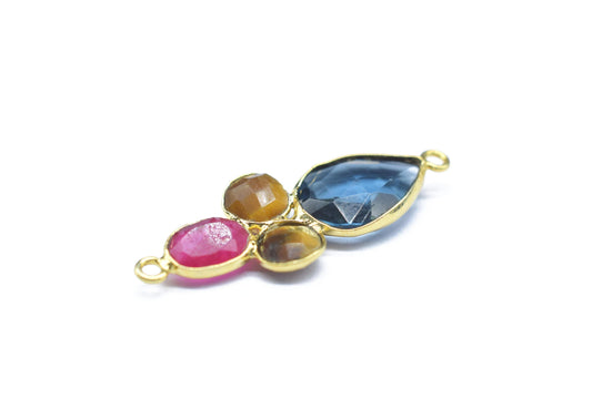 Multi Gemstone Component/Faceted Cut Stones/Earring Component/Gemstone Pendant/Jewelery Making/Dangle Earring/Wholesale Jewelry Supply