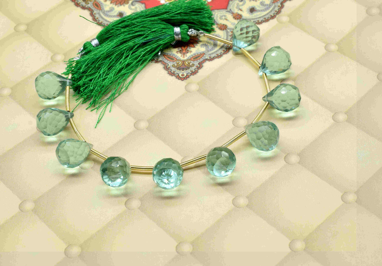 Green Amethyst 10x14mm Teardrop Briolette,Teardrop Bead,Green Amethyst Briolette,Gemstone Faceted Drop Briolette,February birthstone Jewelry