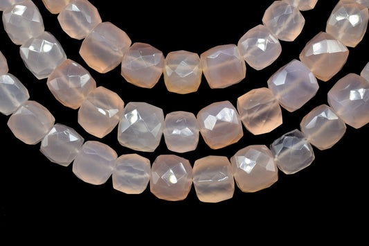 Pink Chalcedony Faceted Cube Beads, Pink Chalcedony Faceted Box,Square Dice Cube beads,8mm Pink Chalcedony Cube,Chalcedony For Jewelry beads