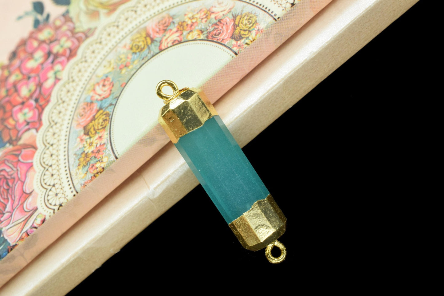 Aqua Quartz Pointed Pendants,Handmade Pencil Charms,Gemstone,Aqua Quartz Jewelry Making Supply,Double Bail Point Connector,Pencil Pendant