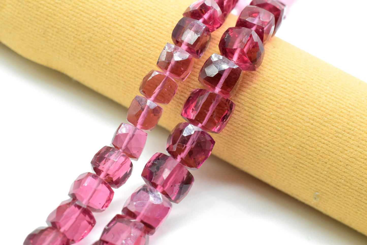 Pink Tourmaline Faceted Cube Beads,Tourmaline Square Dice Beads,pink cube Strand,8 to9mm Tourmaline Square Beads,Jewelry making beads,3D Box