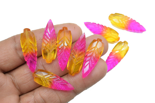 Ametrine 10x30mm Faceted carved Briolettes,,Gemstone Briolettes,Ametrine Leaf Carved Briolettes,Hand Carved Beads,Ametrine Carving Beads,