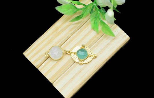 Moonstone  Pendant Charms , Aqua  Chalcedony Dangle Earring Component , Multi Gemstone Dangle Earring , Component Jewelry , B'day Gift