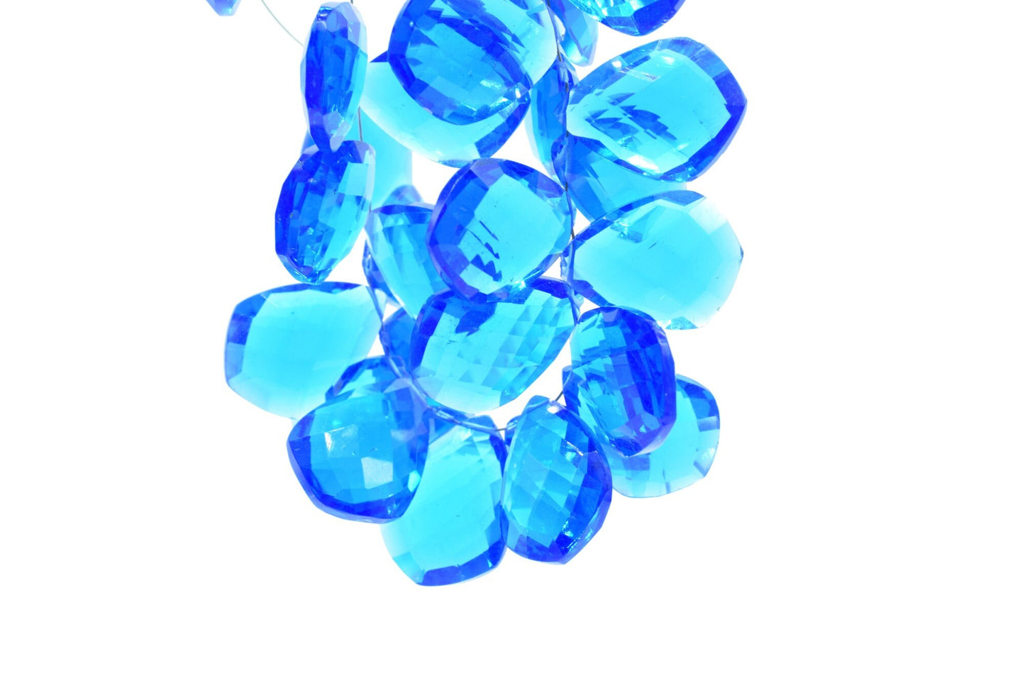 London Blue topaz Pear 10x20mm Briolettes,Blue topaz briolettes,,Blue topaz Faceted Pear Shape Briolette,Blue topaz Briolette 9 Pc pack,