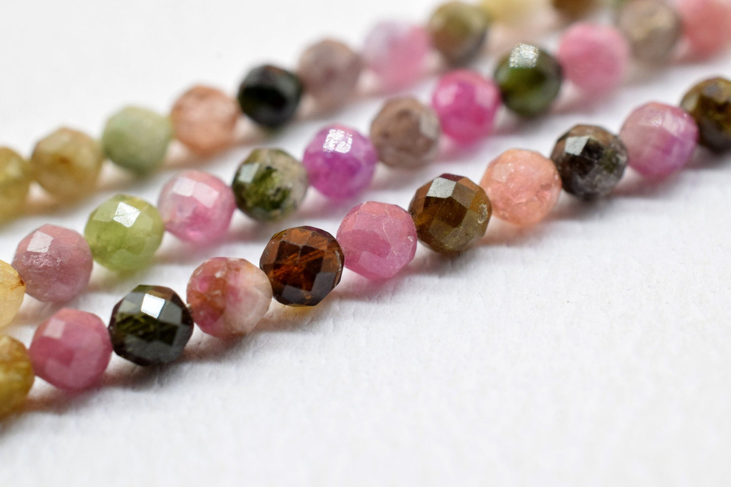 Multi Tourmaline Beaded Pendant,Beaded Tourmaline Bar Necklace,dainty beaded pendant,October Birthstone pendant,Tourmaline Jewelry,Mom'Gift