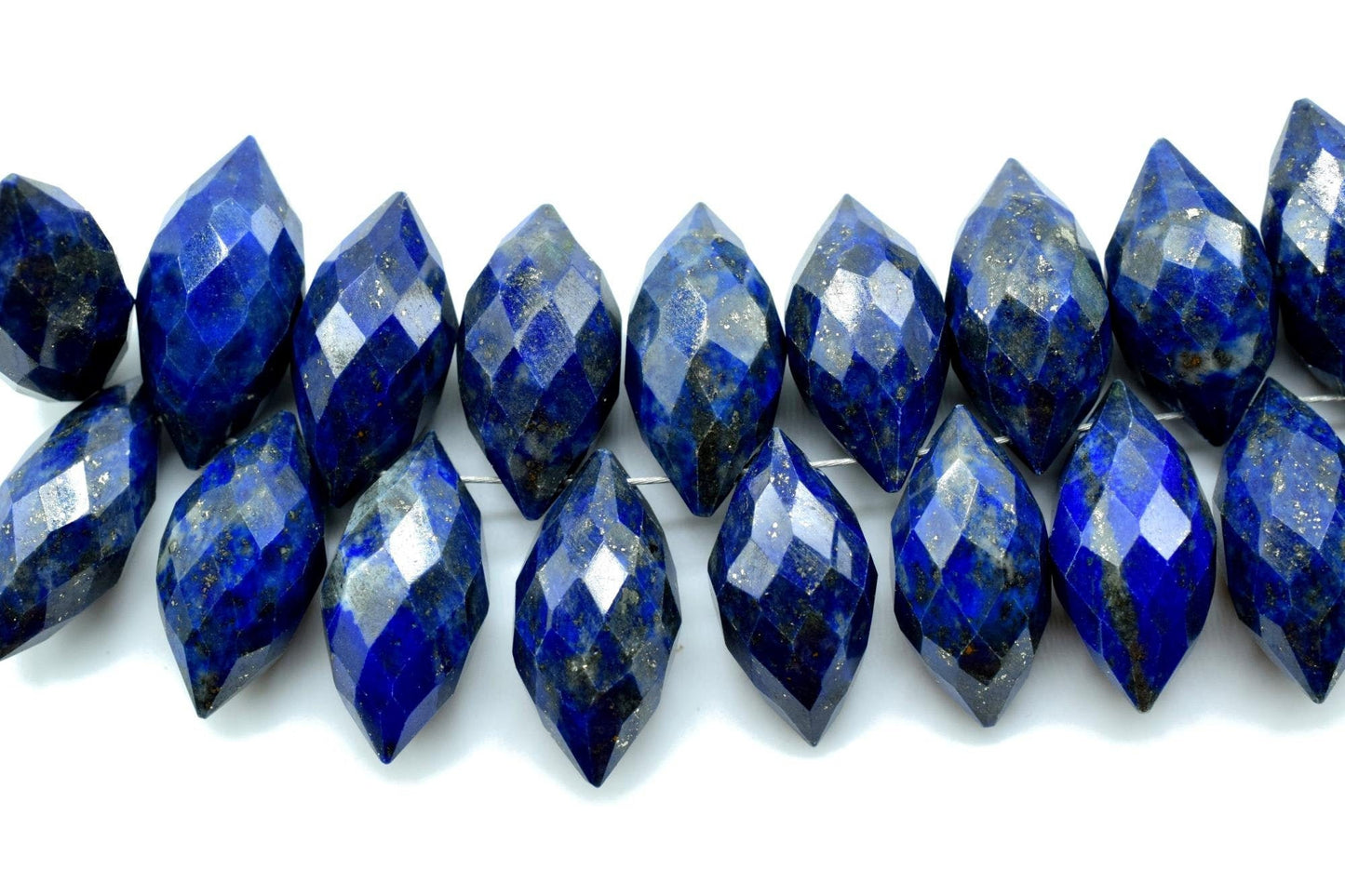 Lapis Lazuli Dew Drops faceted beads,8x16mm Dew Drops briolettes,Foxtail Briolettes,Fancy Cut Dew Drop beads,Lapis Lazuli briolettes,Beads