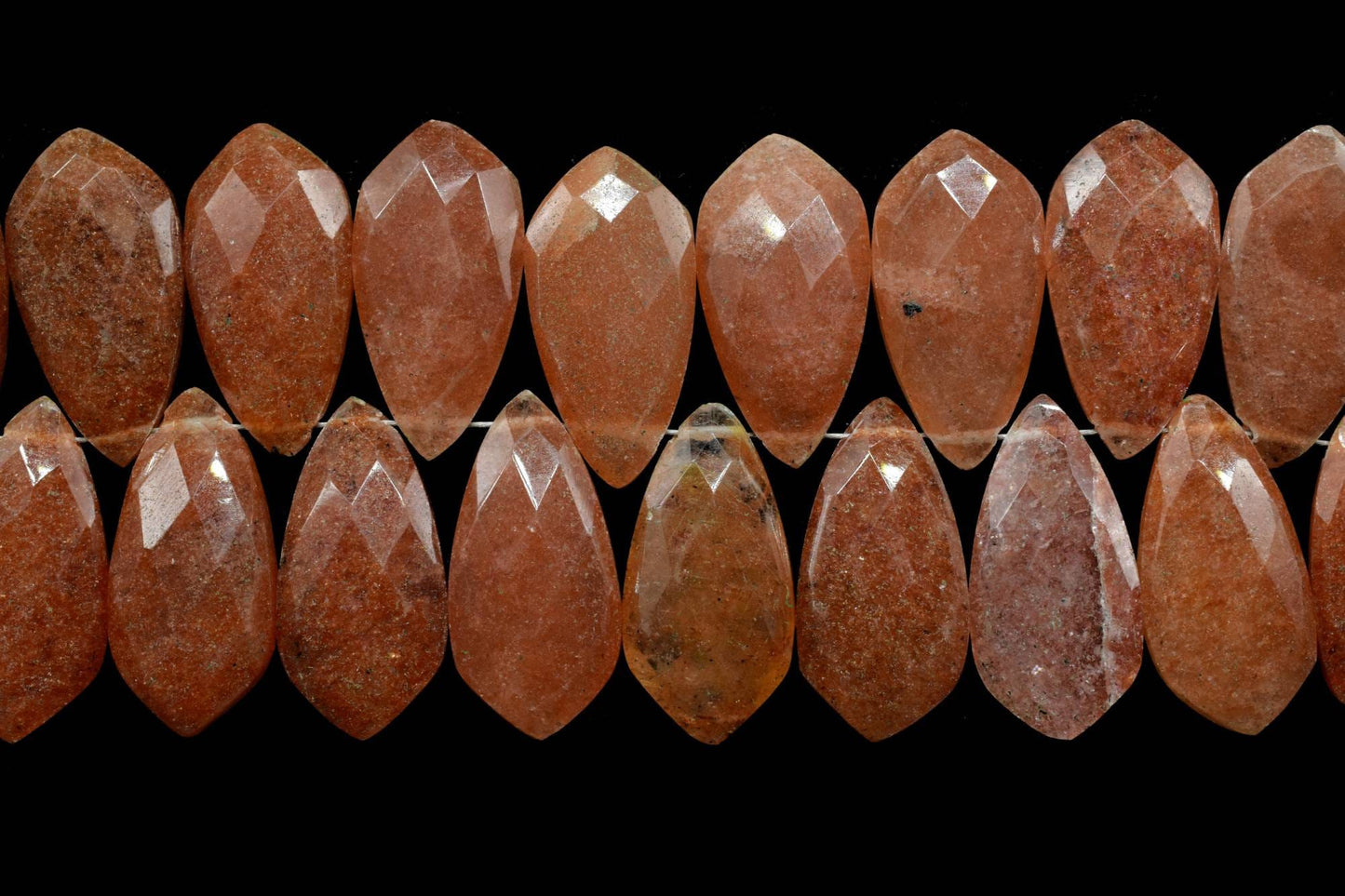 Sunstone Faceted Pear Shape Beads,10x20mm Pear Shape Beads,Sunstone Faceted Briolette,Sunstone Tie Shape Beads,Jewelry Making Gemstone,beads