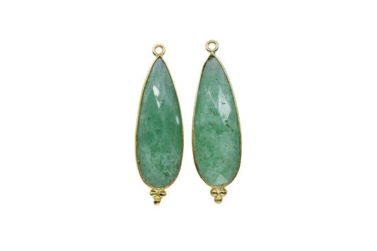 Green strawberry 10x30mm Bezel charms,Bezel Link Supplies,Green strawberry Jewelry,Brass Connector Pendant,GemstoneTeardrops Green Pendant