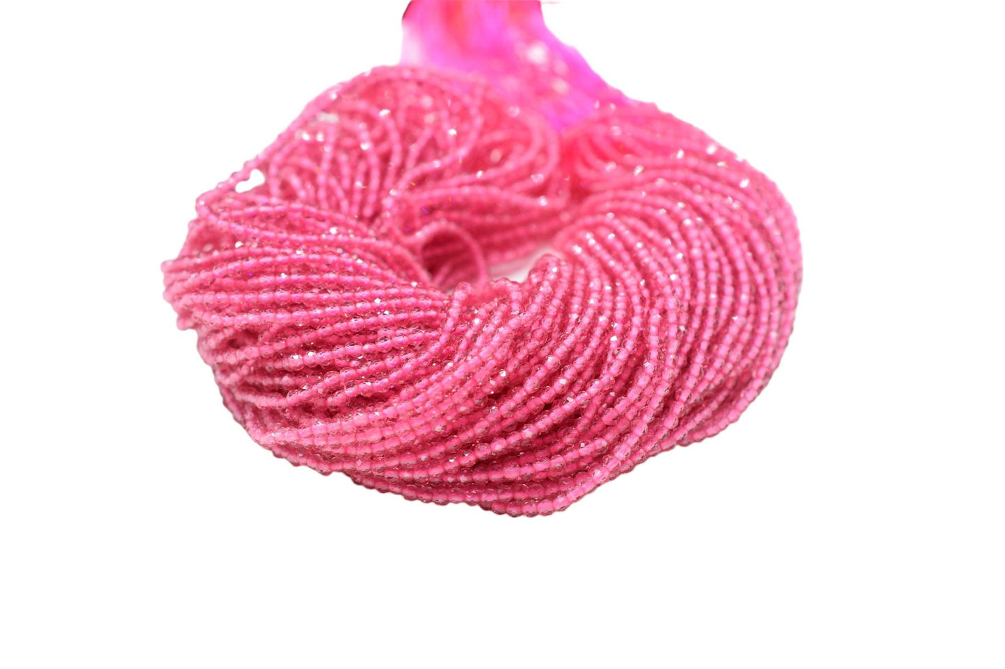 Pink Faceted Beads/Beads Strand/Jewerly Making Beads/3.5mm Pink Stone Beads Strand/Loose Beads/Rondelle Beads/Full Strand Beads/Gift