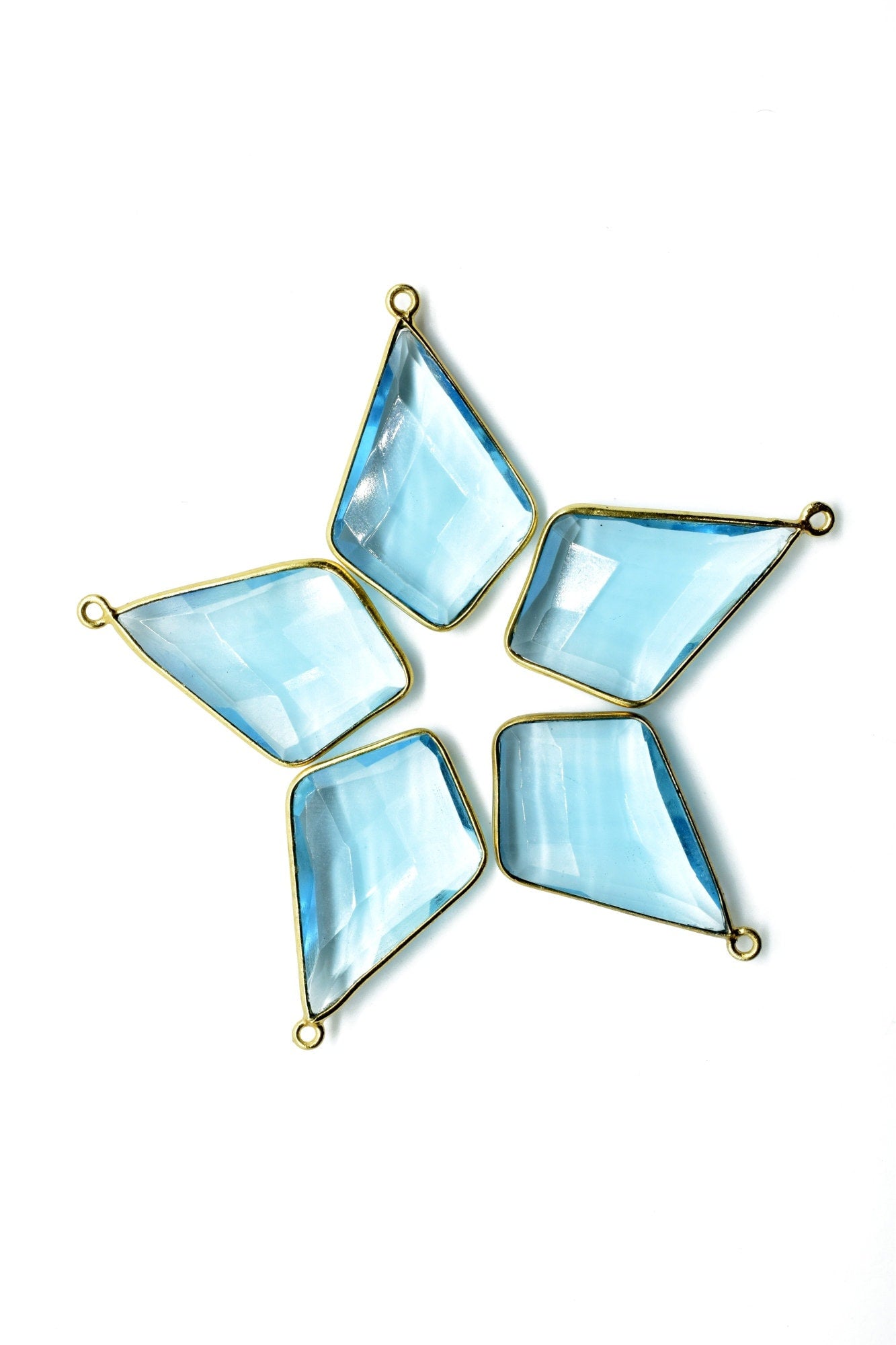 Sky Topaz 20x30mm Diamond shape single loop connectors,Sky Topaz Pendant,Hot Sky Topaz charms,Sky Topaz Pear Briolettes,Sky Topaz connectors