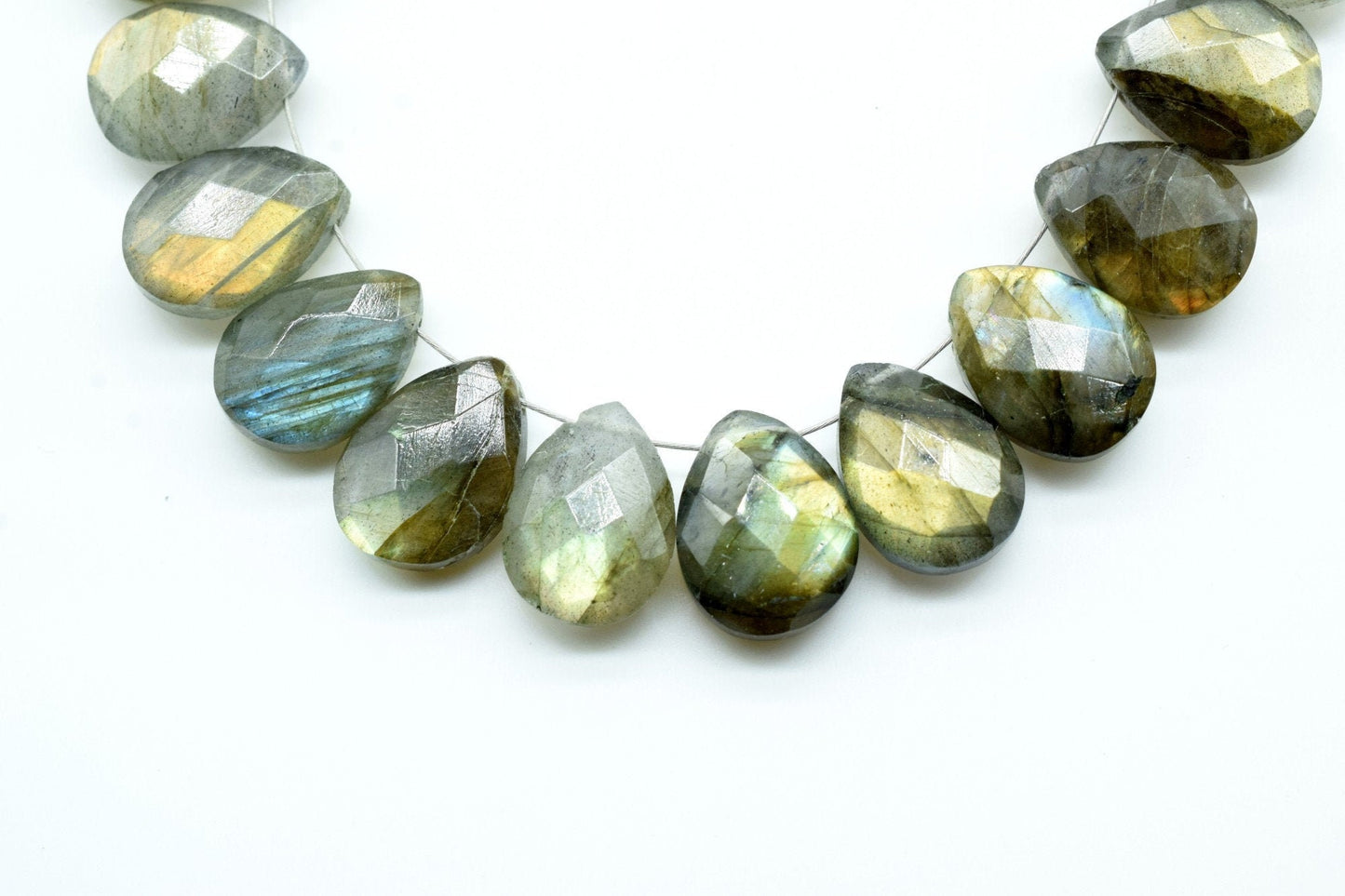 Labradorite 9x13mm Faceted Pear Briolettes,Labradorite Faceted Briolettes,Calibrated Gemstone, Labradorite Pear Briolette,wholesale beads