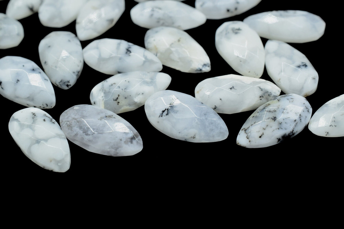 Dendrite Opal 8x16mm Faceted Pear Shape Briolettes,Teardrop Beads,Semi-Precious Gemstones Bead,Calibrated Pear Bead,Dendrite Opal pear