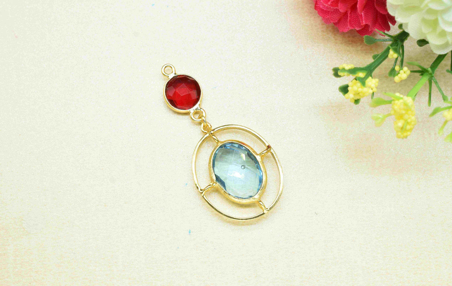 Multi Gemstone Component Pendants , Multi Stone Dangle Earrings , Earring Component Jewelry , Dangle pendant Charms , B'day Gift