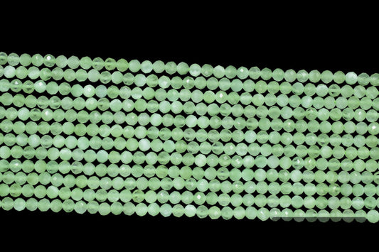 Prehnite AAA Faceted beads/Green Gemstone beads/Rondelle Beads/Jewerly Making Beads/Micro Cut Beads/Loose Gemstone Beads/Wholesale Beads