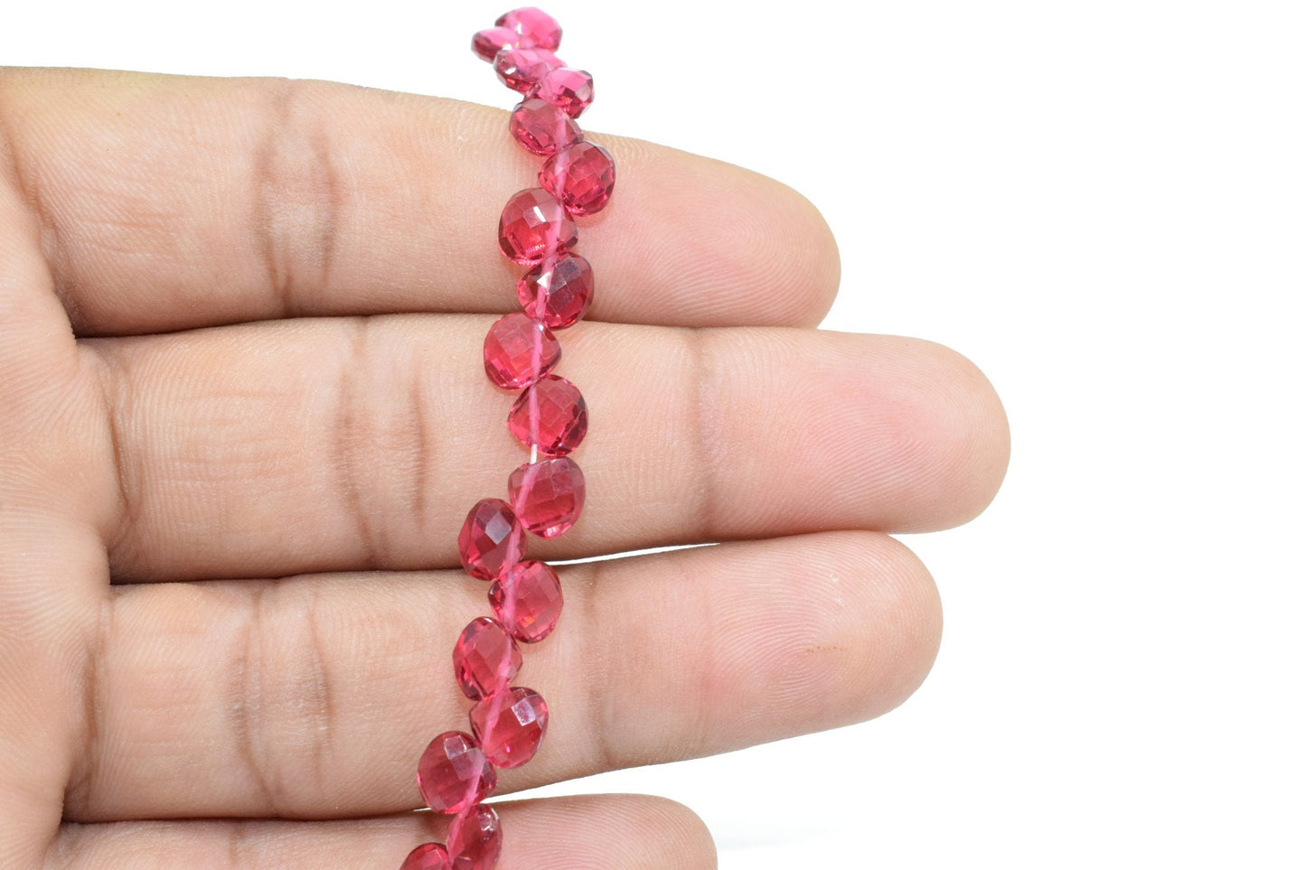 Pink Tourmaline Heart shape 6mm Briolettes,Pink Tourmaline drilled Briolette,Birthstone briolettes,Pink Tourmaline Quartz briolettes,jewelry