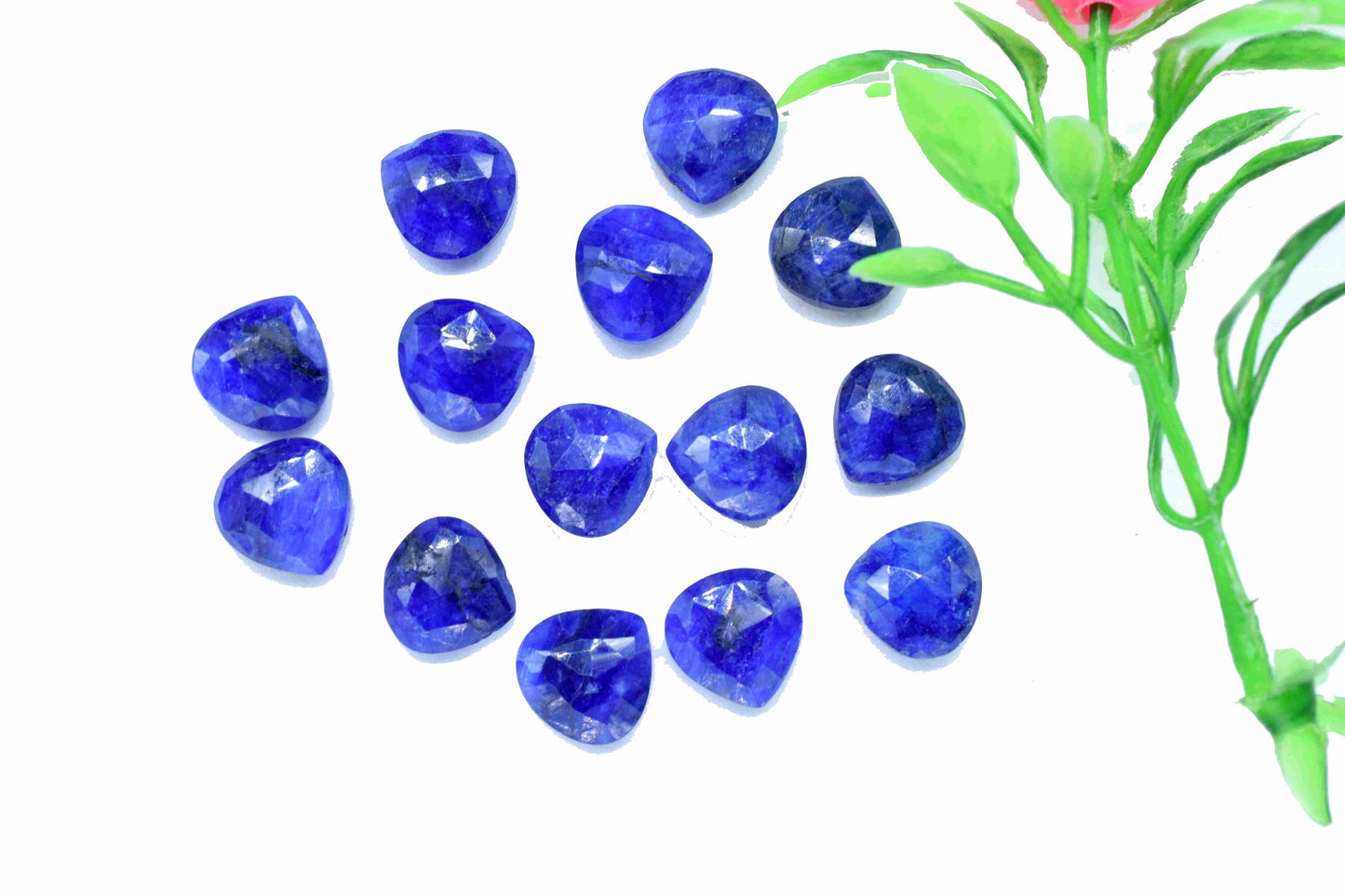 Blue Sapphire AAA Quality Faceted 10mm Heart Shape Briolettes,Blue Sapphire Faceted Heart Shape Beads Briolette,Jewelry Making Supplies,Gift