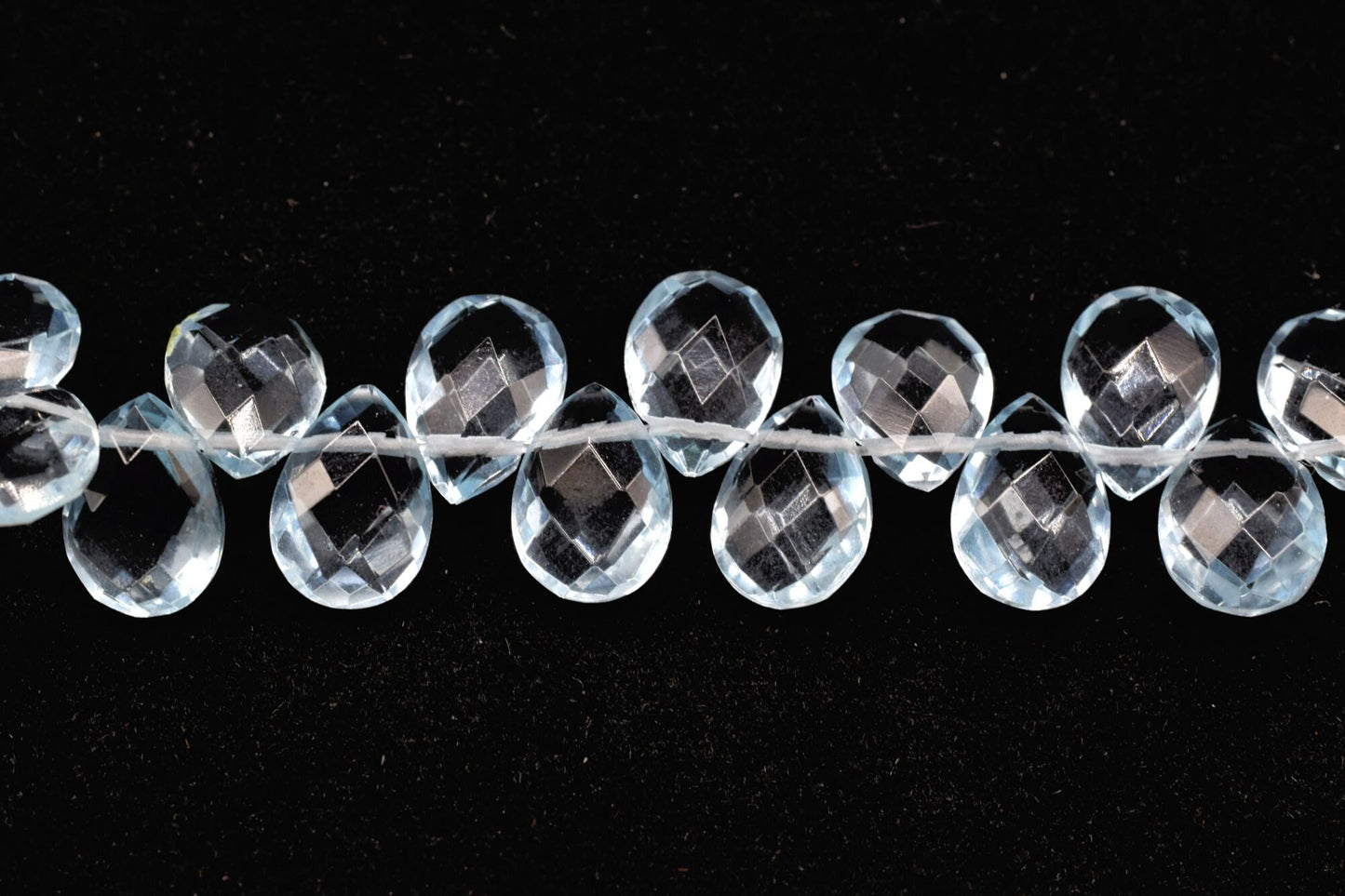 Sky topaz Teardrop 7x10mm Briolettes,Natural Gemstone Teardrop Briolettes,Super fine Sky topaz briolette,jewelry making briolettes for topaz