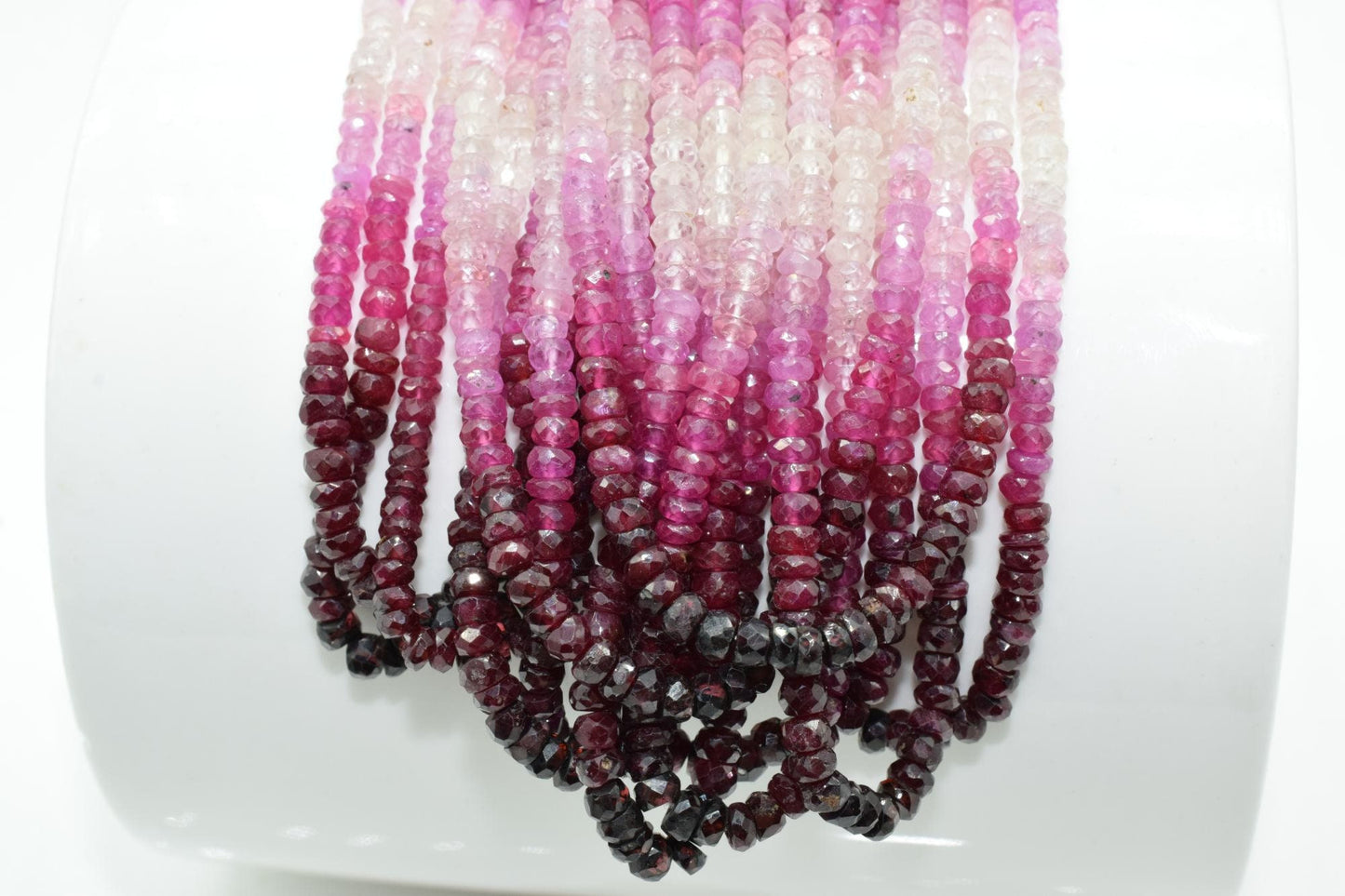Ruby shaded faceted beads,Natural Ruby Rondelle Beads,3mm to 3.5mm faceted beads,ruby faceted beads,jewelry making supply,ruby beads strand