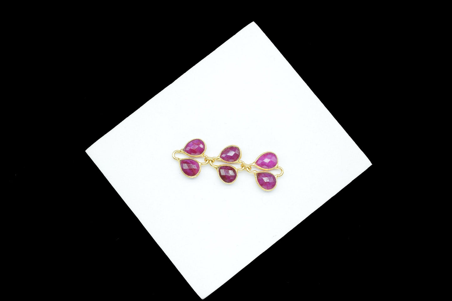 Ruby Pendant Jewelry Charms/Gold Plated Pendant/Dangle Charms/Handmade Jewelry/Beass Connector/Wedding Jewerly/Women Jewelry/Gift