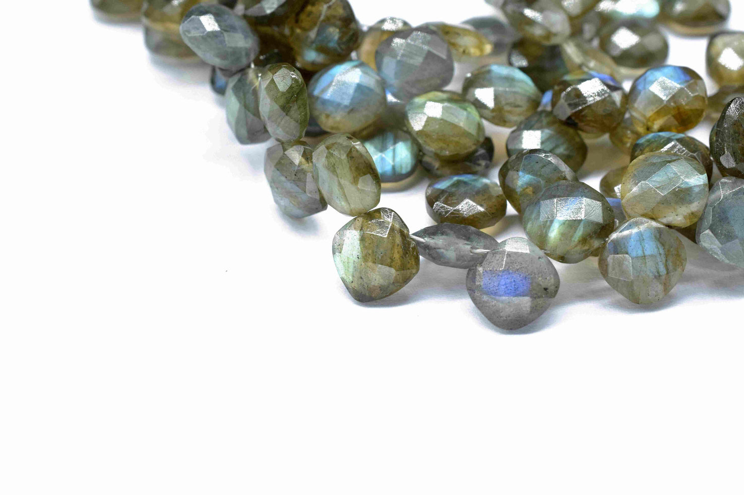 Labradorite Gemstone Faceted 8mm Cushion Shape Briolettes,Flashy Labradorite Beads,Labradorite Faceted Briolette,Gemstone Beads Strands,Gift