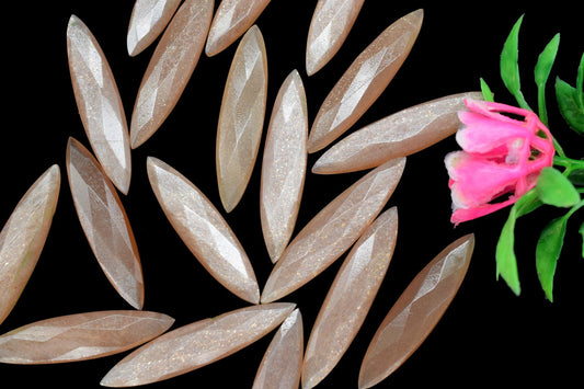Peach Moonstone 7x34mm Faceted Marquise Briolettes,Faceted Stone Briolettes,Peach Moonstone Cut Beautiful Briolettes,Peach Moonstone Jewelry