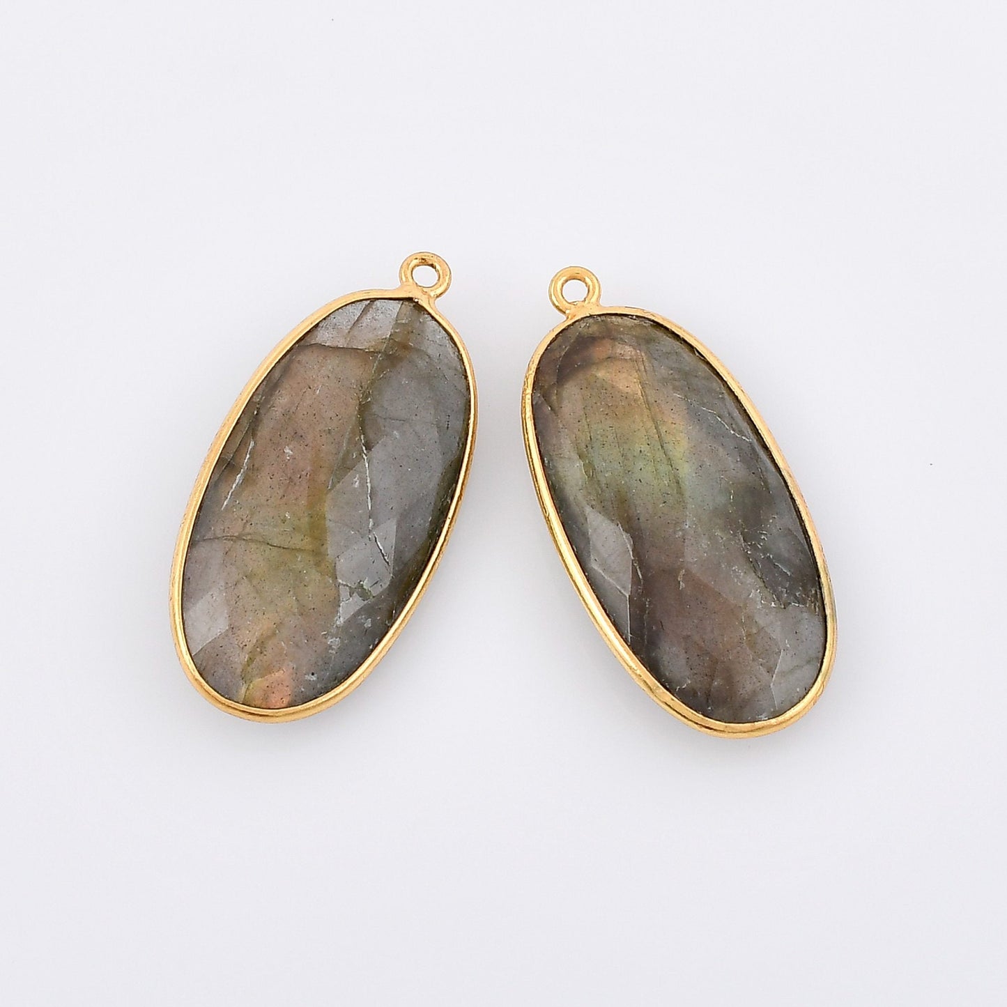 Labradorite 14x28mm Long oval Shape bezel,Gold Plated bezel,Labradorite Bezel Charm,Gold Vermeil Bezel,jewelry making charmGold-Filled bezel