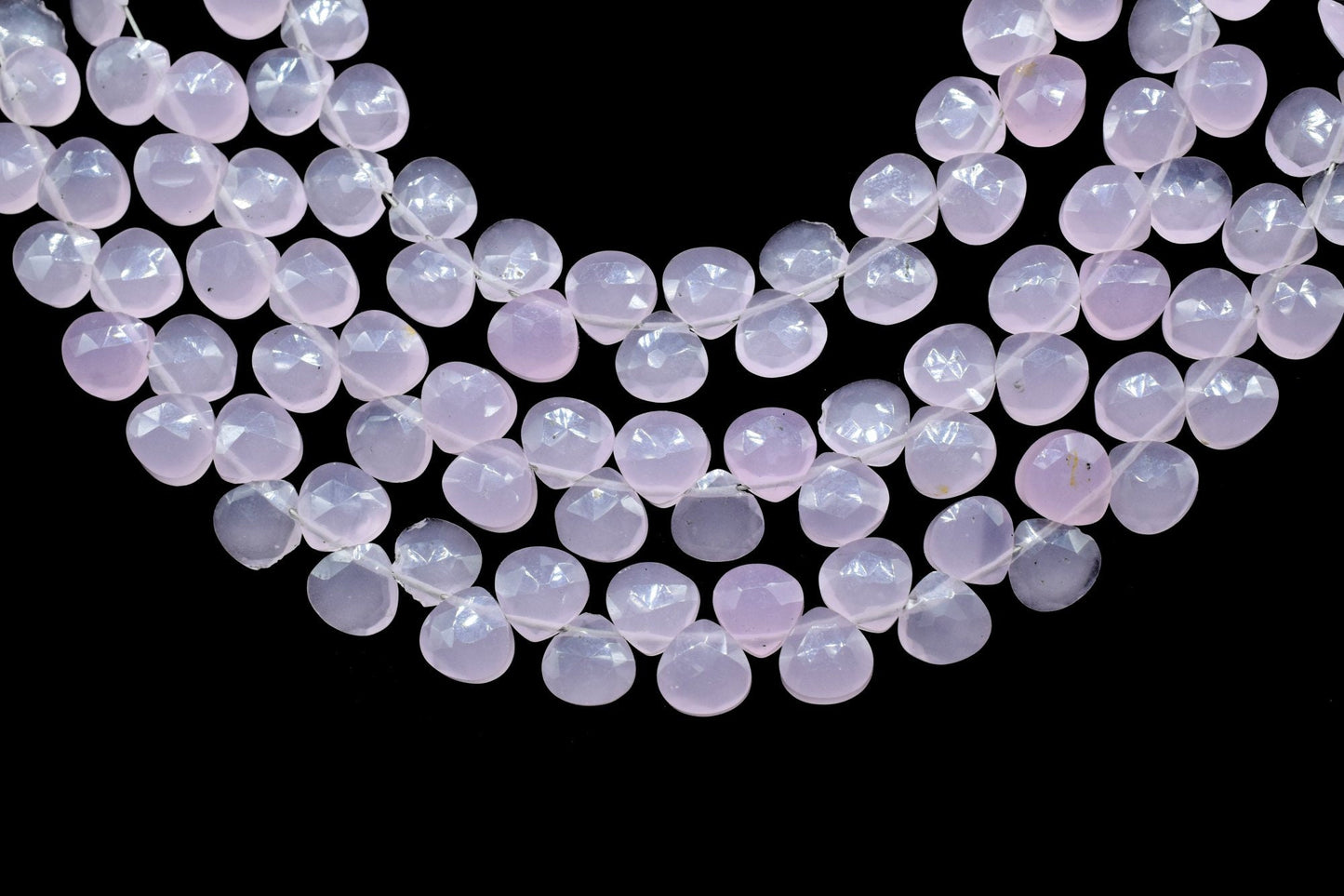 Pink Chalcedony 6mm Heart Shape Briolettes,Chalcedony Briolette,AAA Quality Briolette,7''pear shape strand,Chalcedony stones Briolettes