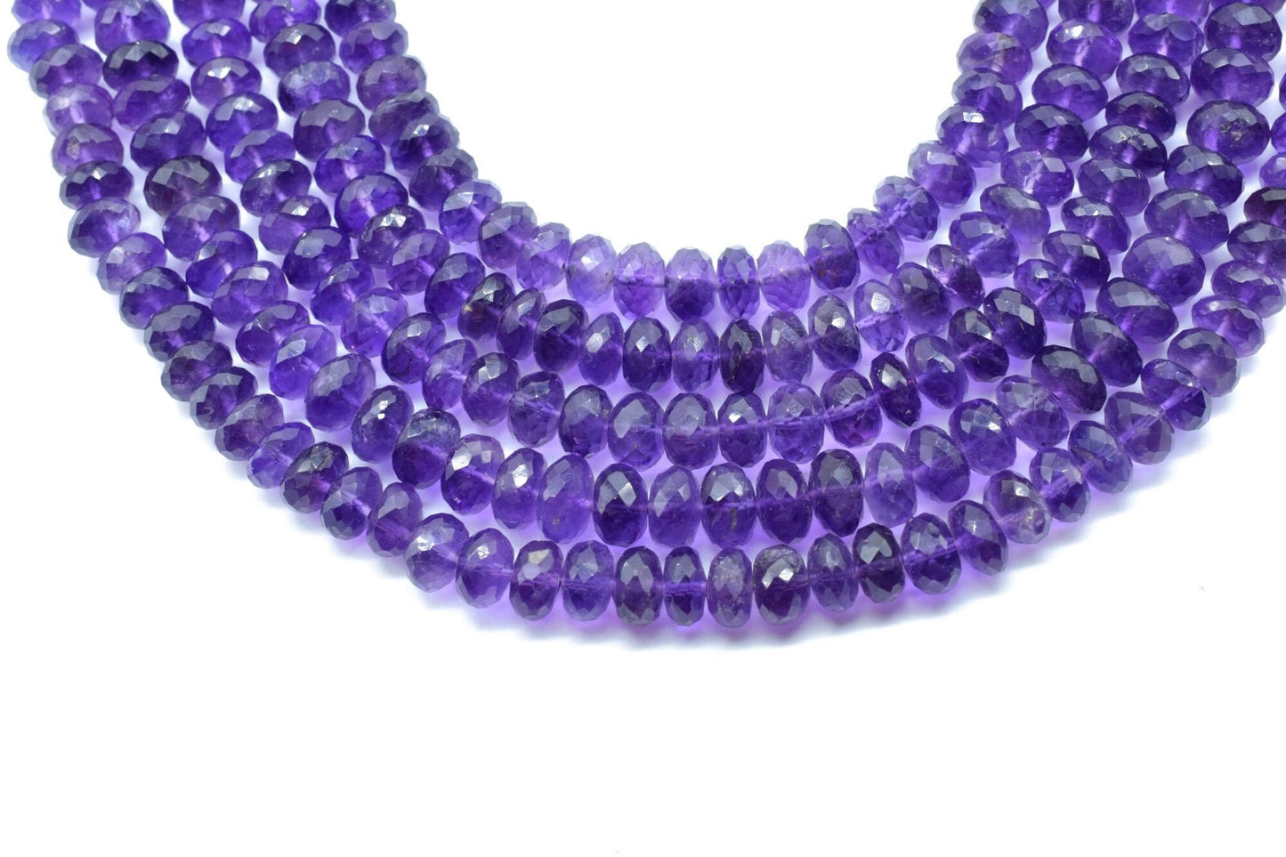 Faceted Amethyst Rondelle Bead,Amethyst Faceted Rondelle Shape Bead,Amethyst Bead,Amethyst Beads Size Approx 7.5mm To 8.5mm,Amethyst