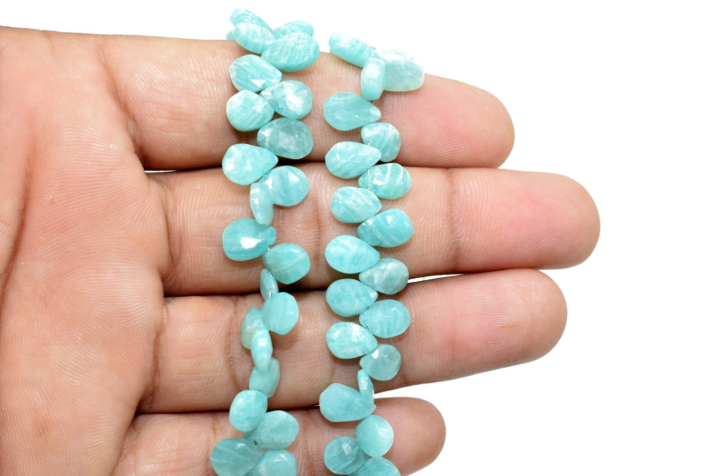 Amazonite Pear Shape Faceted Beads,Jewelry Making Craft,AAA Quality Amazonite Briolette,teardrop,Amazonite Beads,6x8 Amazonite pear shape