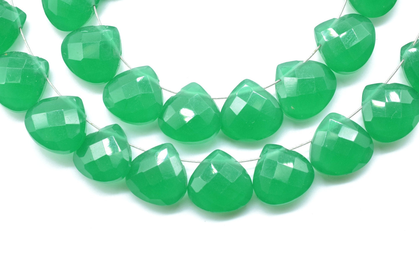 Green Onyx Faceted Briollete,10mm Heart Shape Beads Strand,Natural Gemstone Briollete,AAA Quality Briollete,10 Inches Strand,Green Onyx bead