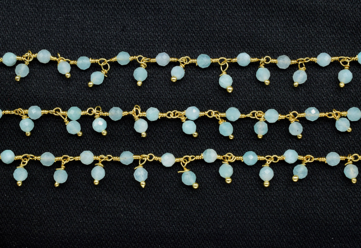 Amazonite 3mm Cluster Rosary Chain,Wire Wrapped Necklace Chain,Amazonite Beads Dangling Chain,Gemstone Rosary Chain,Handmade Jewelry Gift