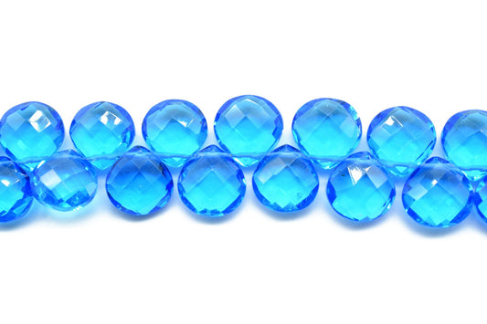 Blue Topaz Faceted Pear Briolette 10MM, Briolette Drops/ Fine Quality Gemstones, gemstone briolettes,Quartz, Topaz Pair,November Birthstone,