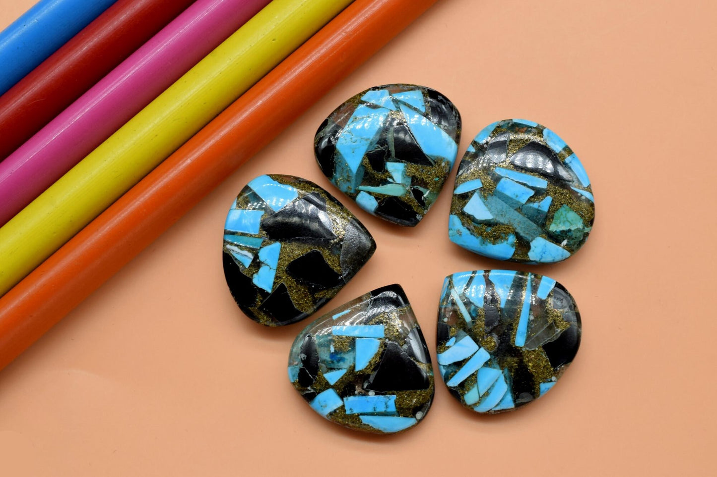 BLACK COPPER TURQUOISE Smooth Heart Shape Briolettes,20mm size.Rare Copper Turquoise Smooth Heart Shape Briolettes | Rare Copper Turquoise