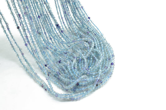 Blue Fluorite rondelle beads,Gemstones beads,natural Faceted Beads,2mm-2.5mm Beads strand,micro Faceted Beads,13"Strand,Jewelry Making Beads