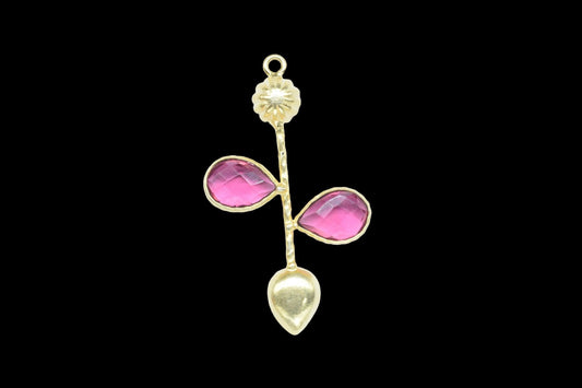 Pink Tourmaline Teardrop Faceted Bezel Connector,Pink Tourmaline Earring,Jewelery Supply,Pink Tourmaline Pendant Charms,Designer Pendants