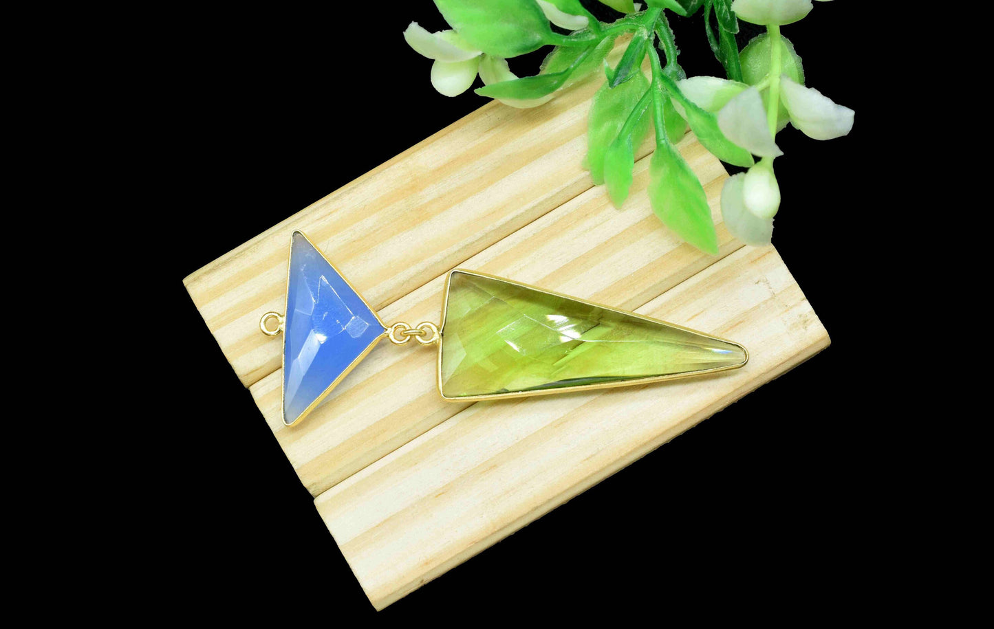 Blue Chalcedony Pendant Charms , Peridot  Earring Component , Multi Gemstone Dangle Earring , Component Jewelry , B'day Gift