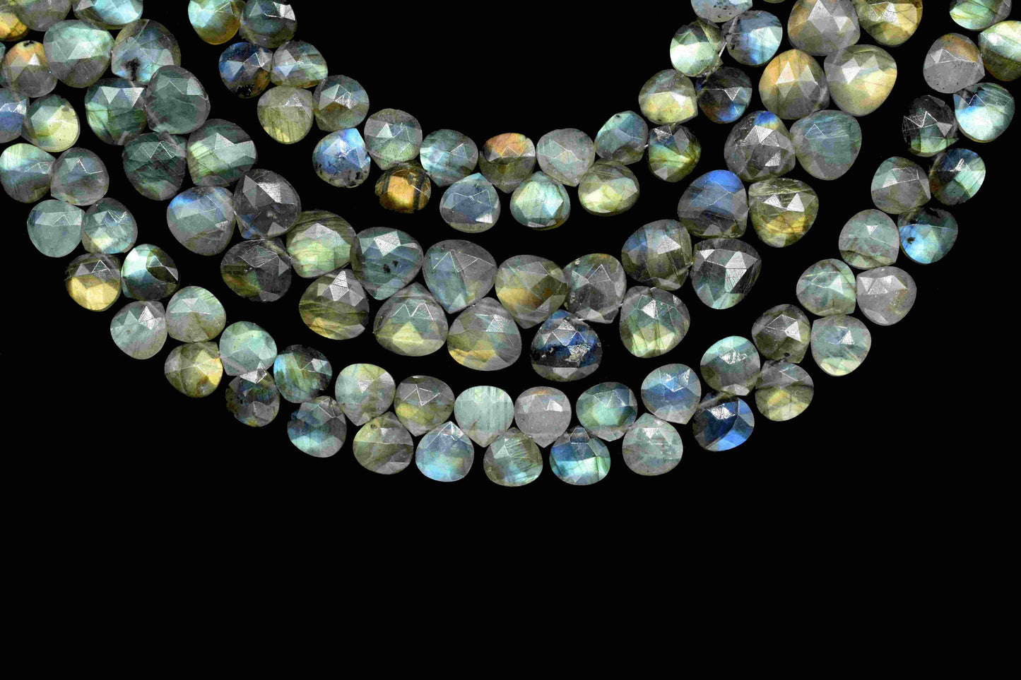 Labradorite Finest AAA Quality Faceted 8mm Heart Shape Briolettes,Flashy Labradorite Pendant, Labradorite Faceted Briolette,Gemstone Beads