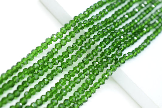 Emerald Quartz Faceted Beads/Loose Stone Beads/JewelryMaking Beads/Emerald Quartz Beads Strand/Rondelle Beads/13 inche beads Strand