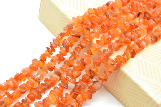 Carnelian Chip Beads Strand,Natural Orange Carnelian Uncut Chips Beads, Jewellery Making Uncut Beads For Jewellery Natural Uncut Chips Beads